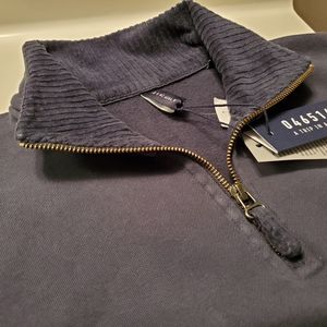 NWT 04651/Trip in a Bag AF 1/4 Zip Blue Cotton Sweater